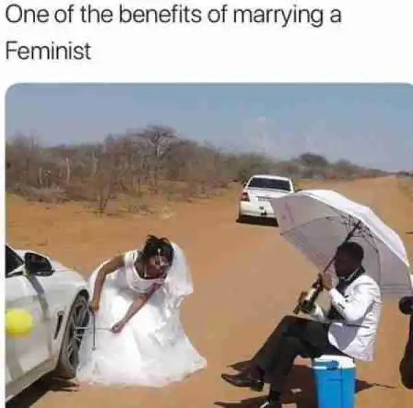 Hilarious! See One Of The Benefits Of Marrying A Feminist (Photo)